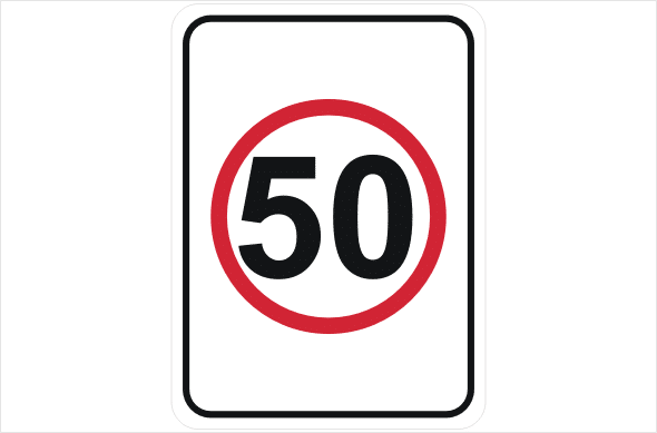 Speed Limit 50 KPH sign