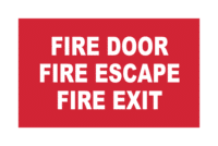 Fire Door Escape and Exit signs