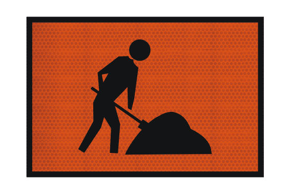 T1-5A Workers Ahead sign Fluro