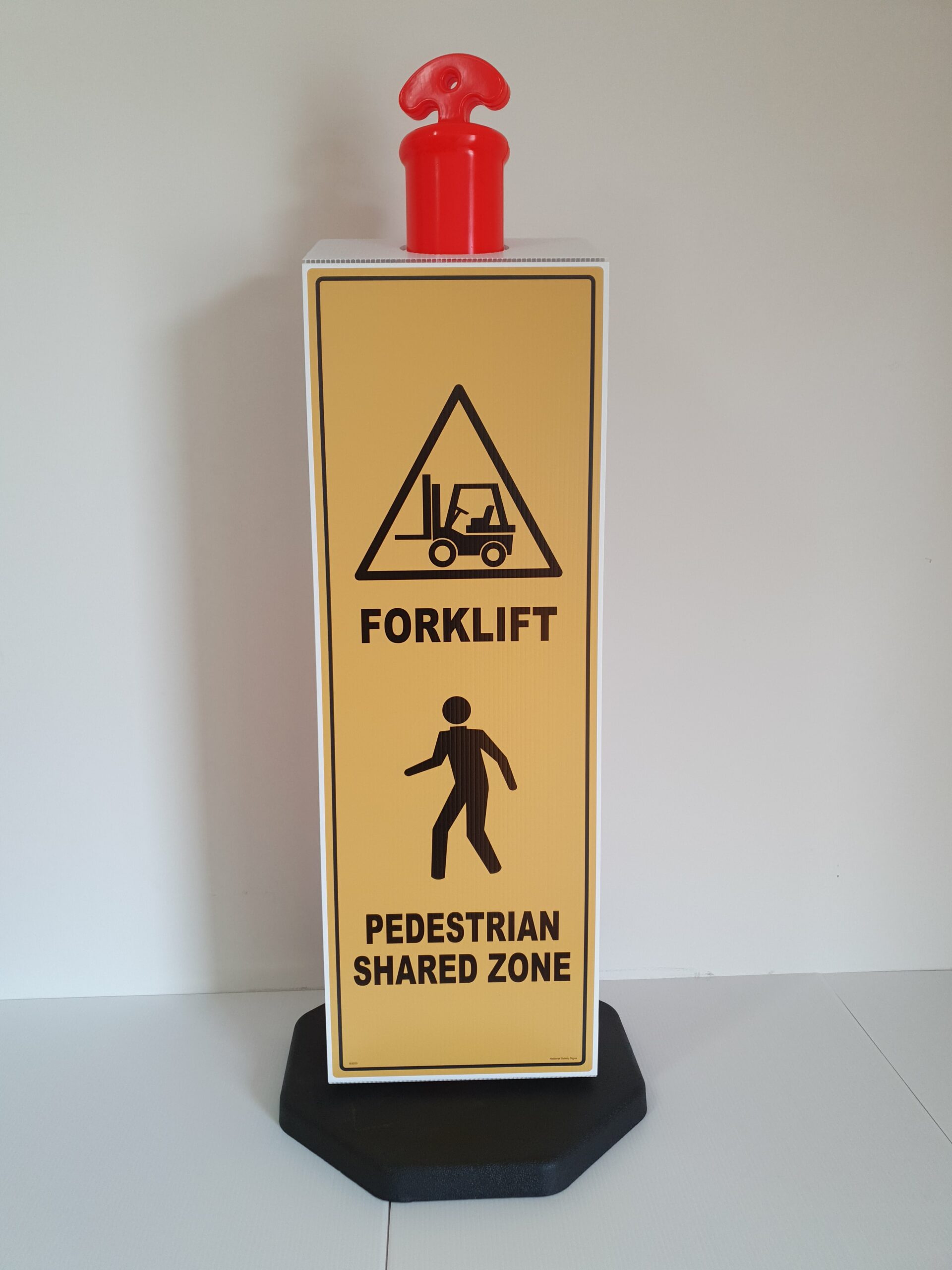 Forklift Shared Zone Bollard sign B3203