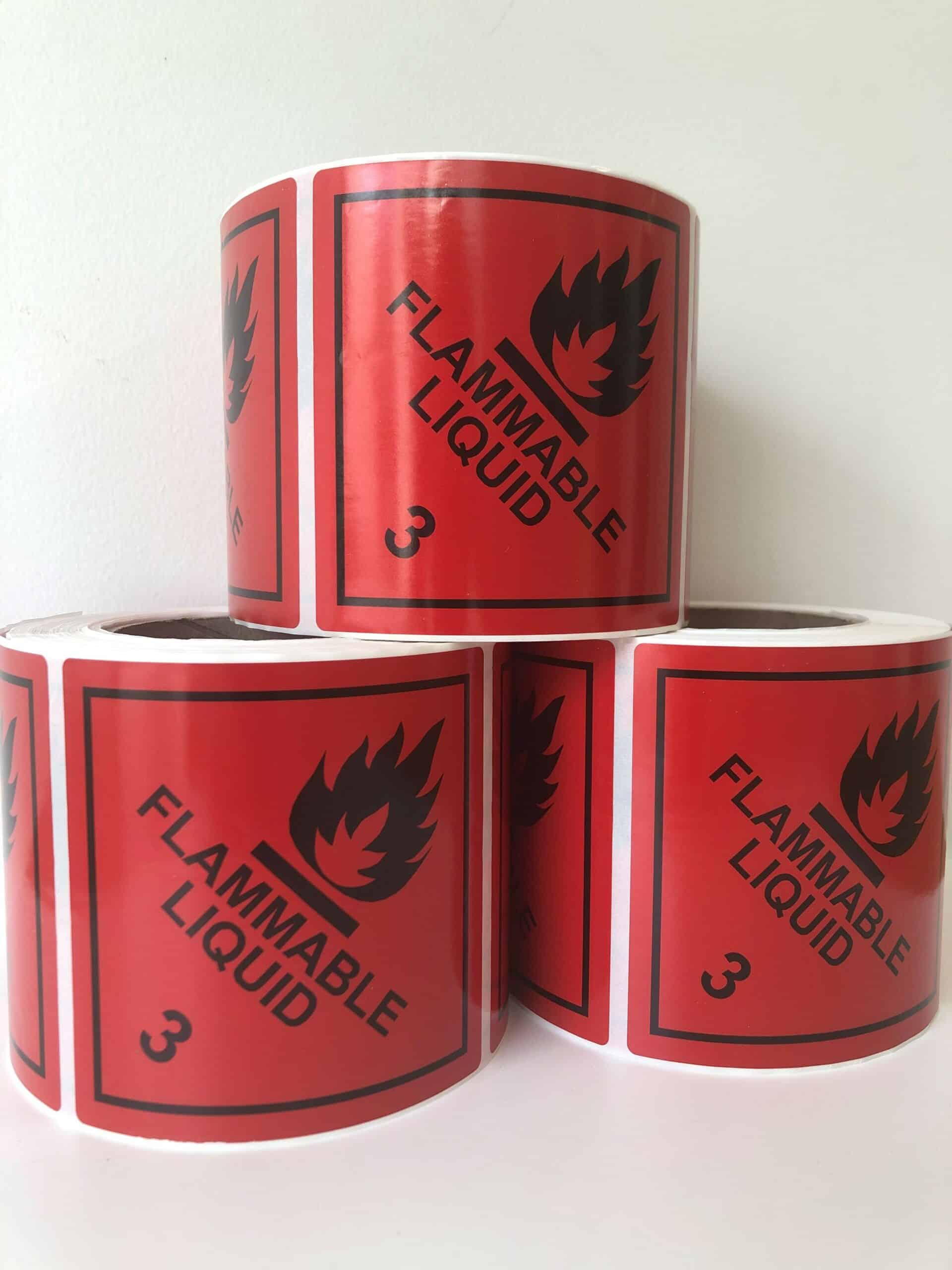 Flammable Liquid Class 3 - 500 labels per roll H15192