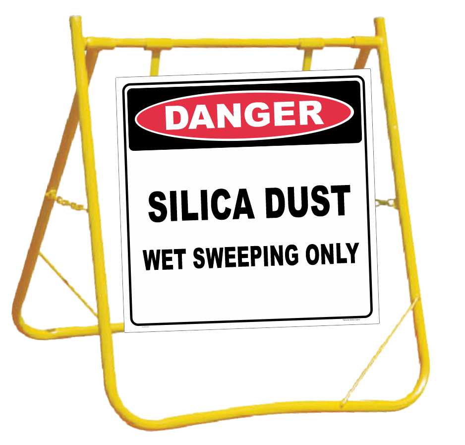 DANGER Silica Dust Sign and Stand Combo A400308