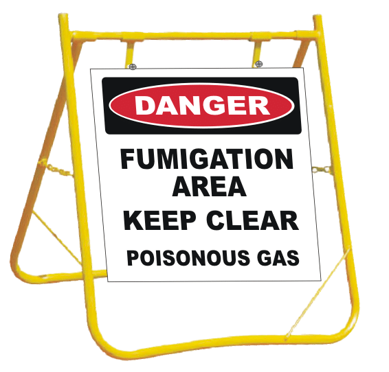 Danger Fumigation sign with Stand A40287