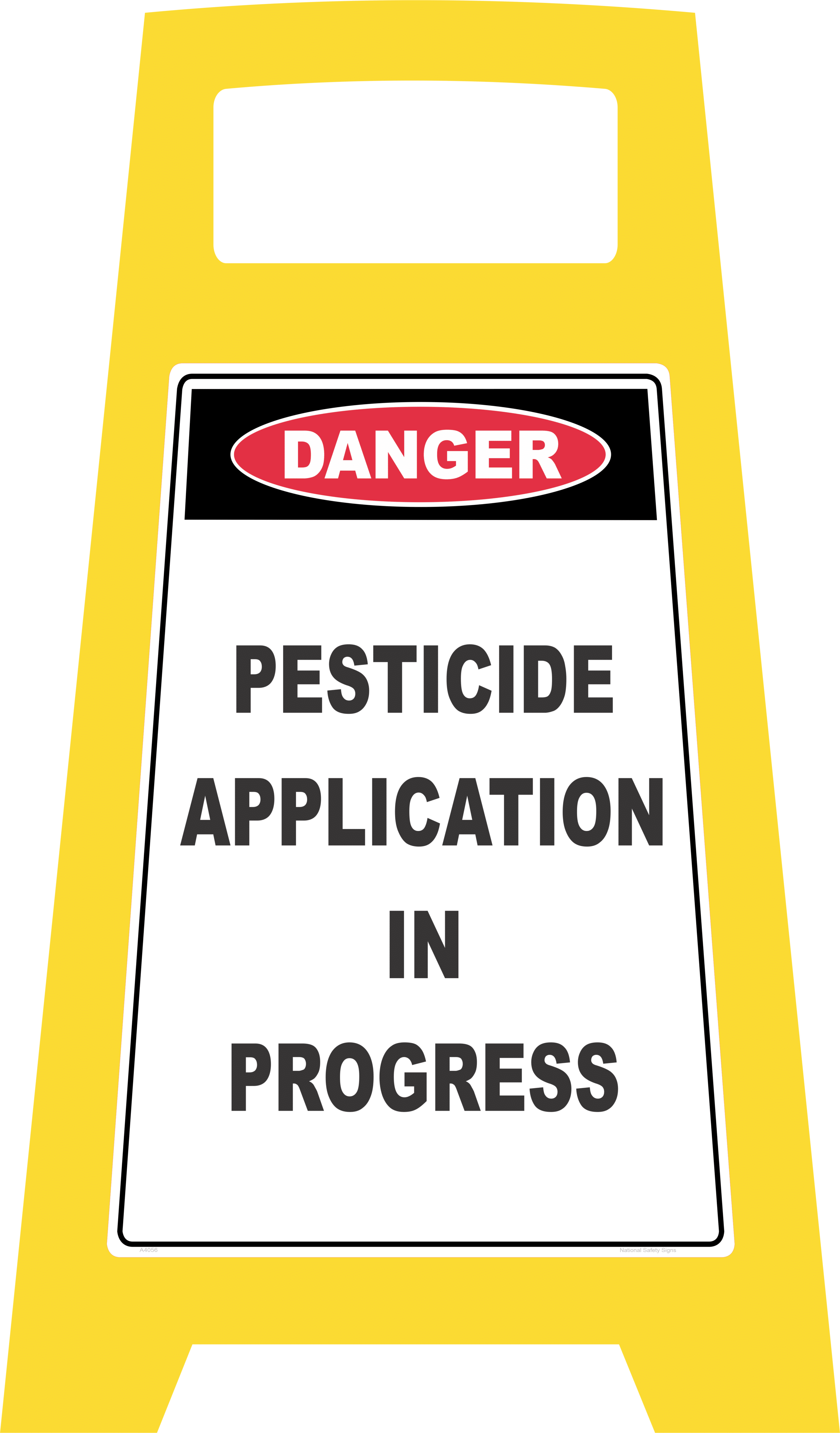 Danger Pesticides Application Porta Sign PB66035
