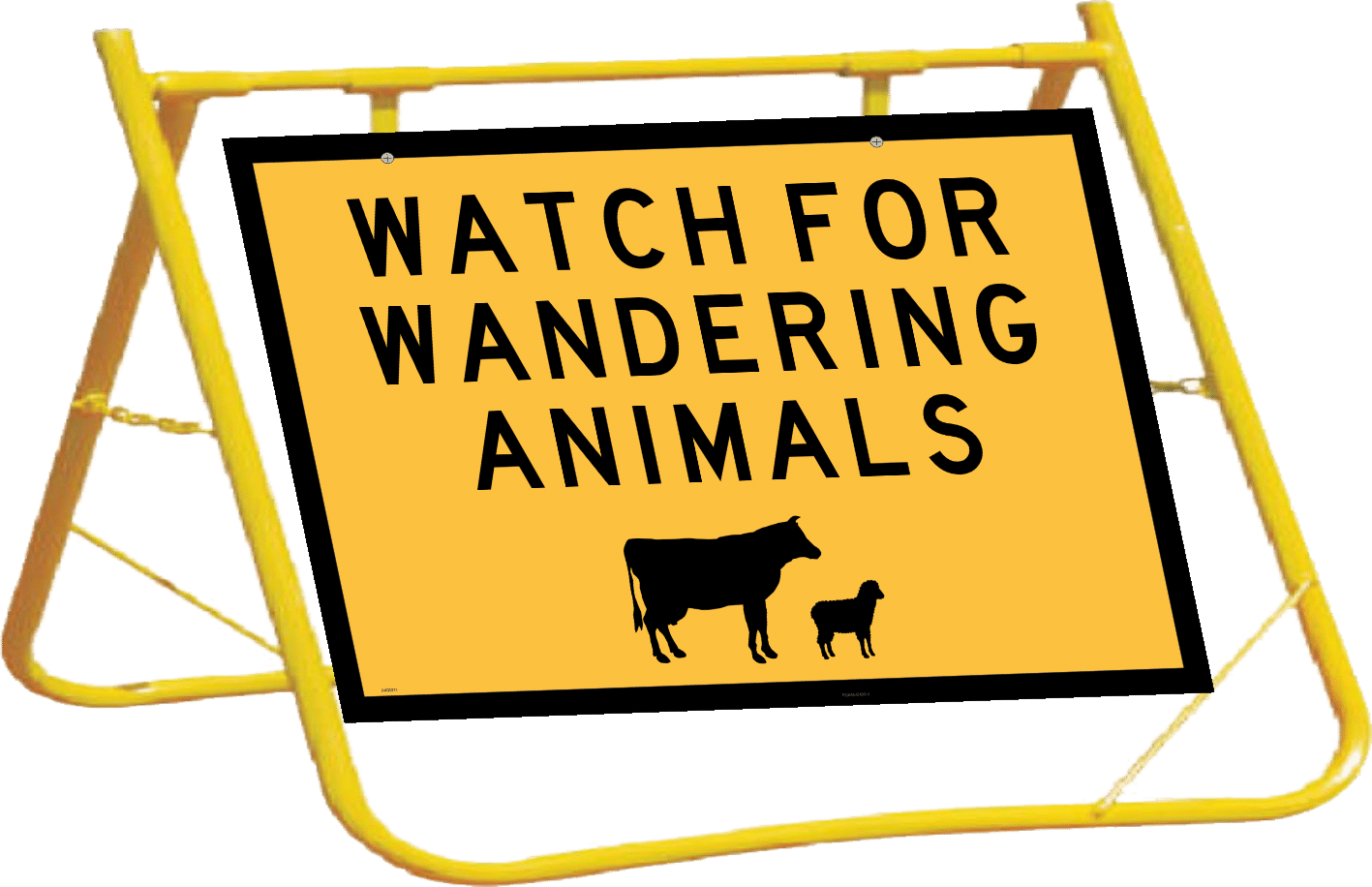 Watch for Wandering Animals Sign with Stand Combo A400311