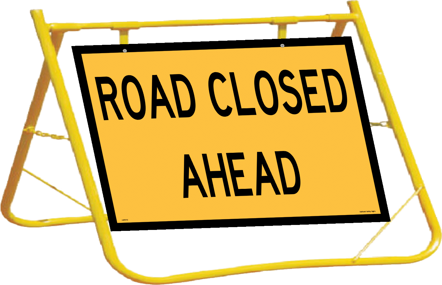 Road Closed Ahead Sign with Stand A400312