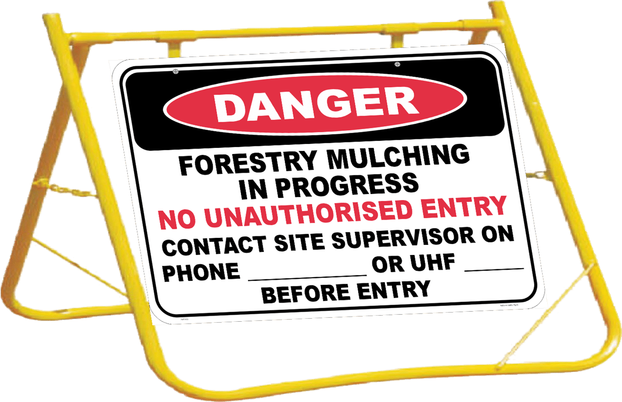 Forestry Mulching Sign with Stand A400320
