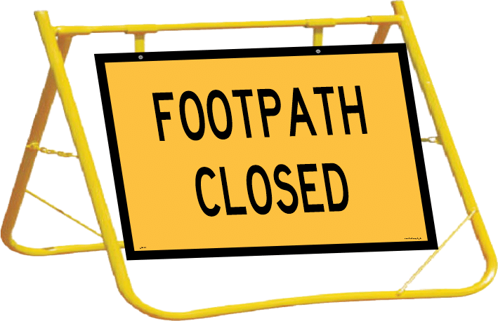 Footpath Closed Sign and Stand Combo A400329