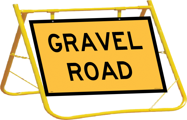 Gravel Road Sign and Stand Combo A400332