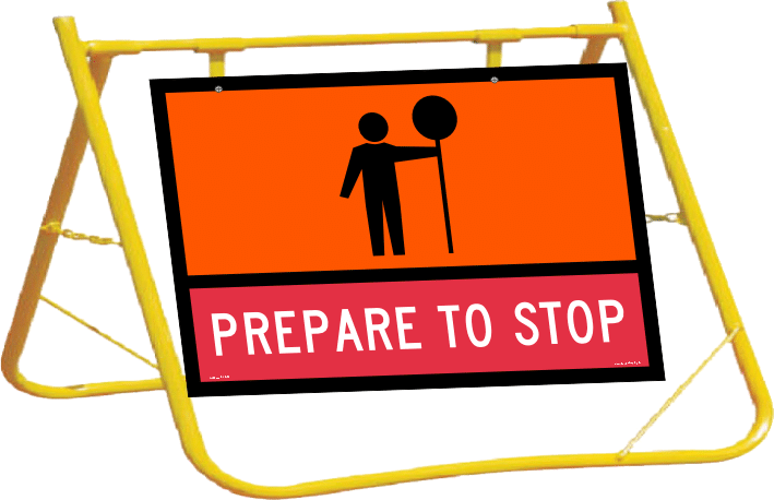 Prepare To Stop Sign and Stand Combo A400333