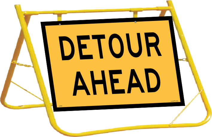 Detour Ahead Sign and Stand Combo A400336