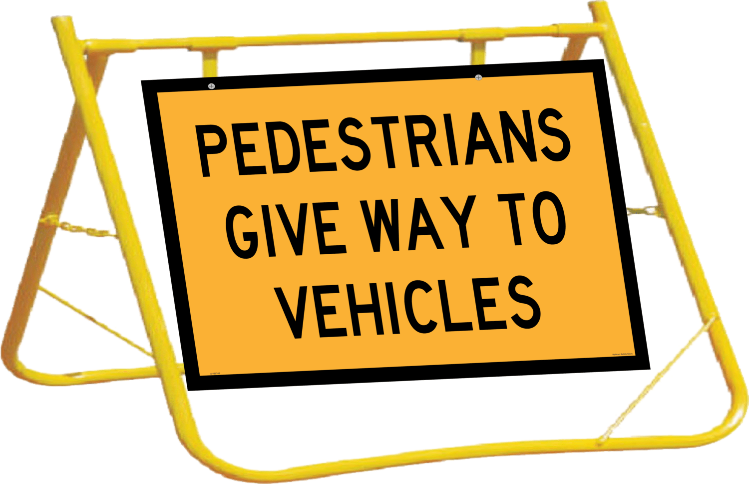 Pedestrians Give Way Sign and Stand A400345