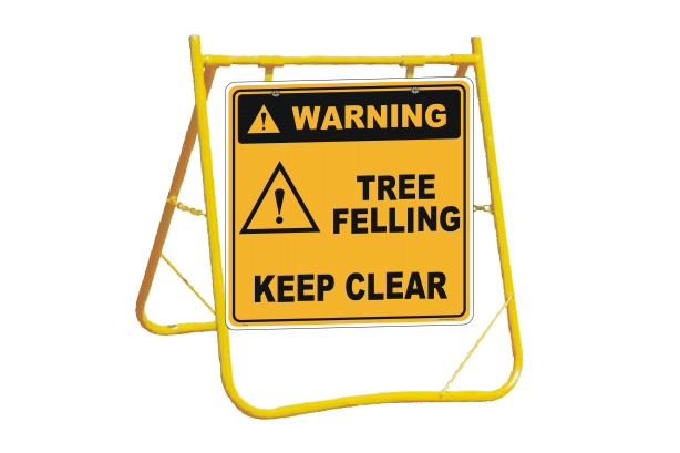 Tree Felling Ahead sign with Stand A40248