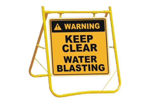 High Pressure Water Blasting sign with stand A40255