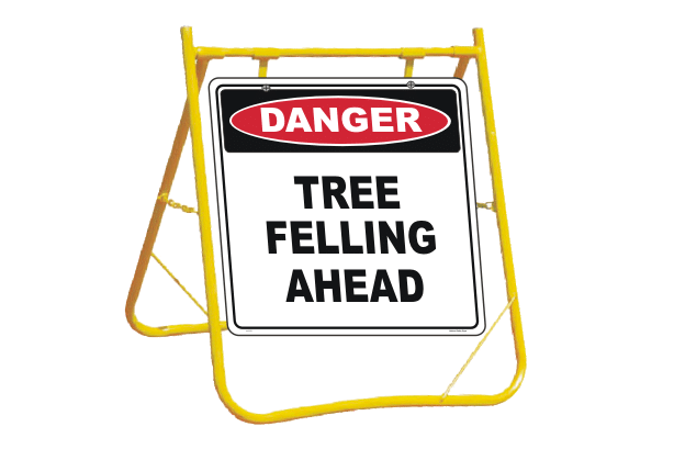 Danger Tree Felling Ahead sign with stand A40256