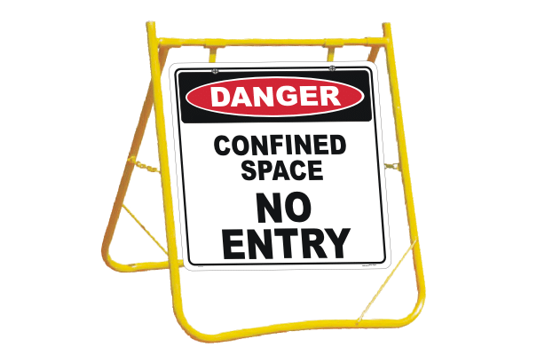 Confined Space sign with stand A40258