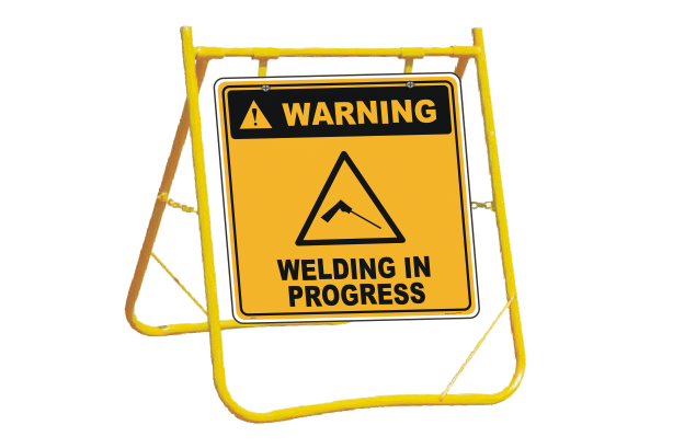 Welding in Progress sign with stand A40261