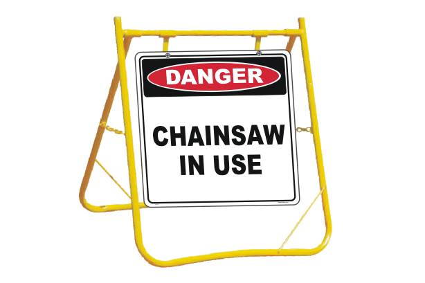 Chainsaw Danger sign with stand A40263