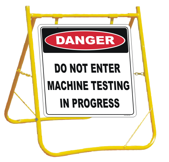 Do Not Enter Machine Testing in Progress Sign and Stand Combo A40290