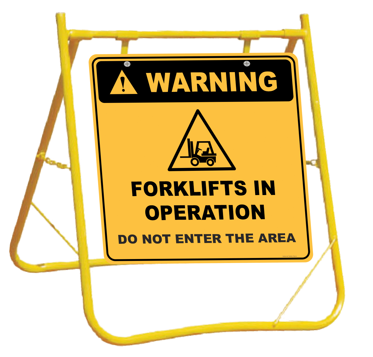 Forklifts in Operation sign with stand A40292