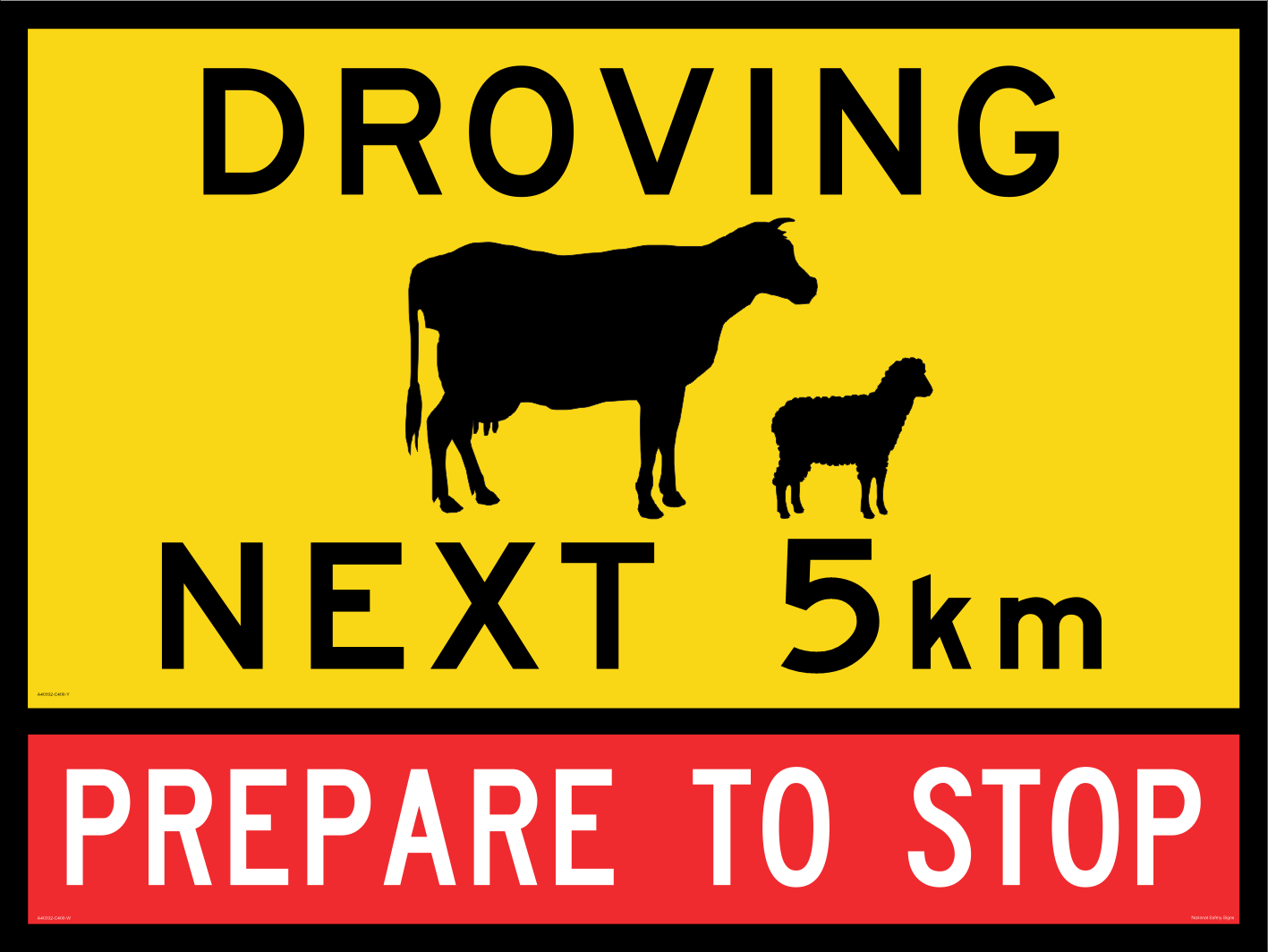 Droving Next 5km Sign RD586