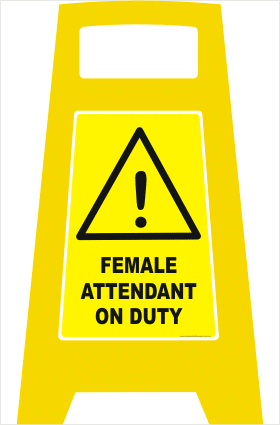 Female Attendant on Duty sign