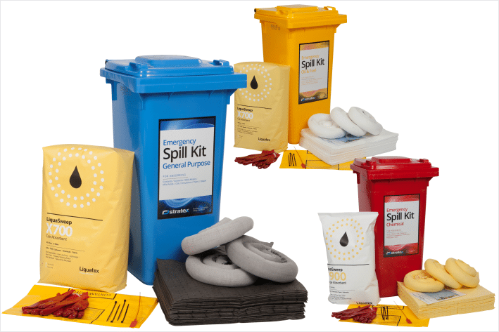 120 Litre Wheeled bin Spill Kit. 120 litre spill kit wheelie bin.. Buy from National Safety Signs