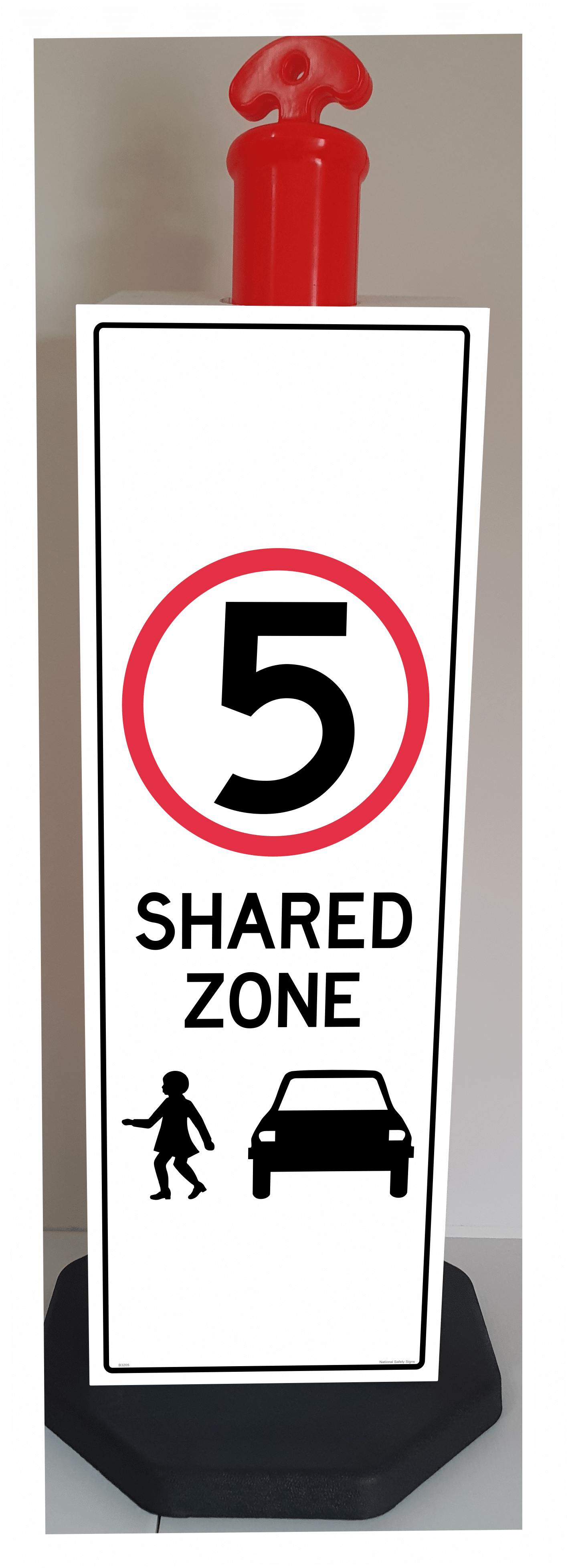 Shared Zone Bollard sign B3205