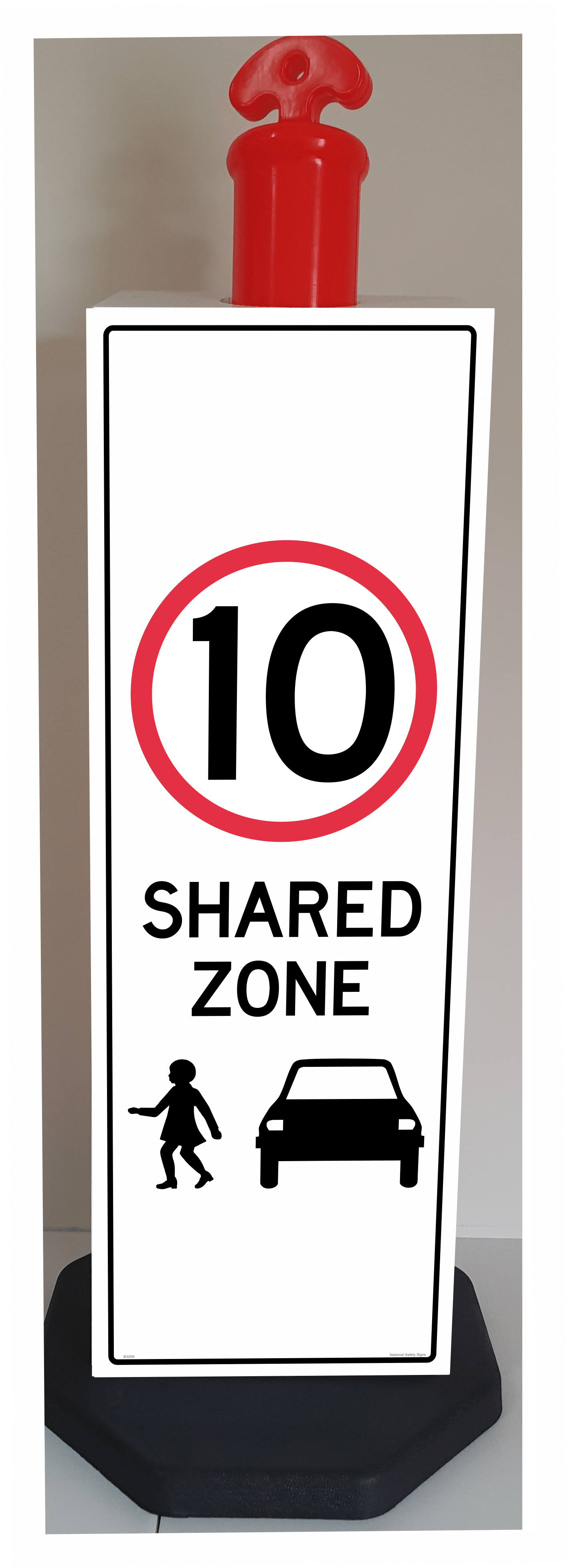 Shared Zone Bollard sign B3206