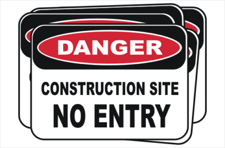 Bulk buy Construction Site No Entry signs