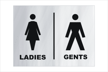 Ladies and Gents toilet sign