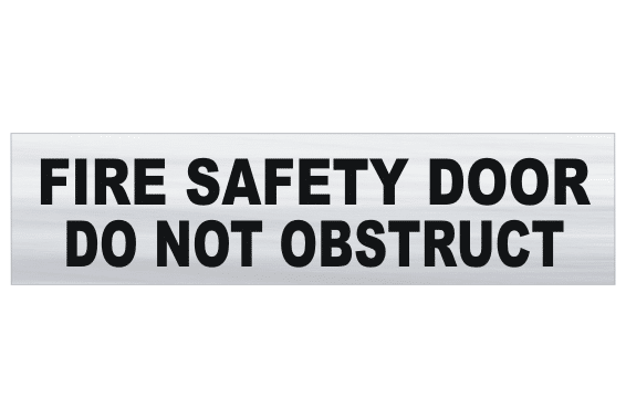 Brushed Aluminium Fire Door sign