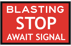 Blasting stop sign
