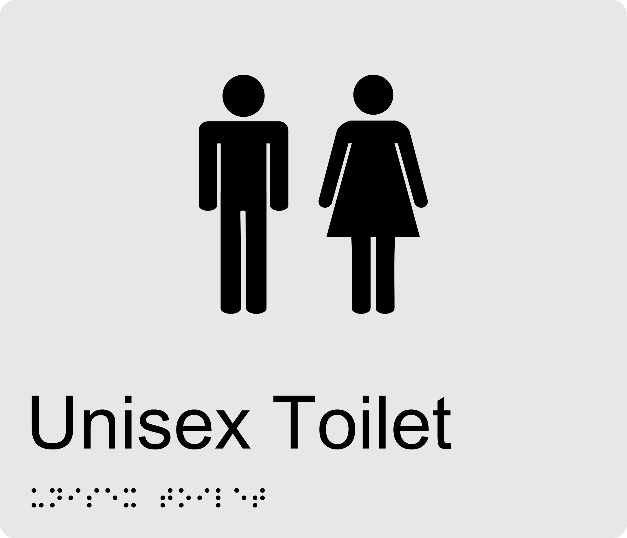 Unisex Toilet BT06 Braille Sign