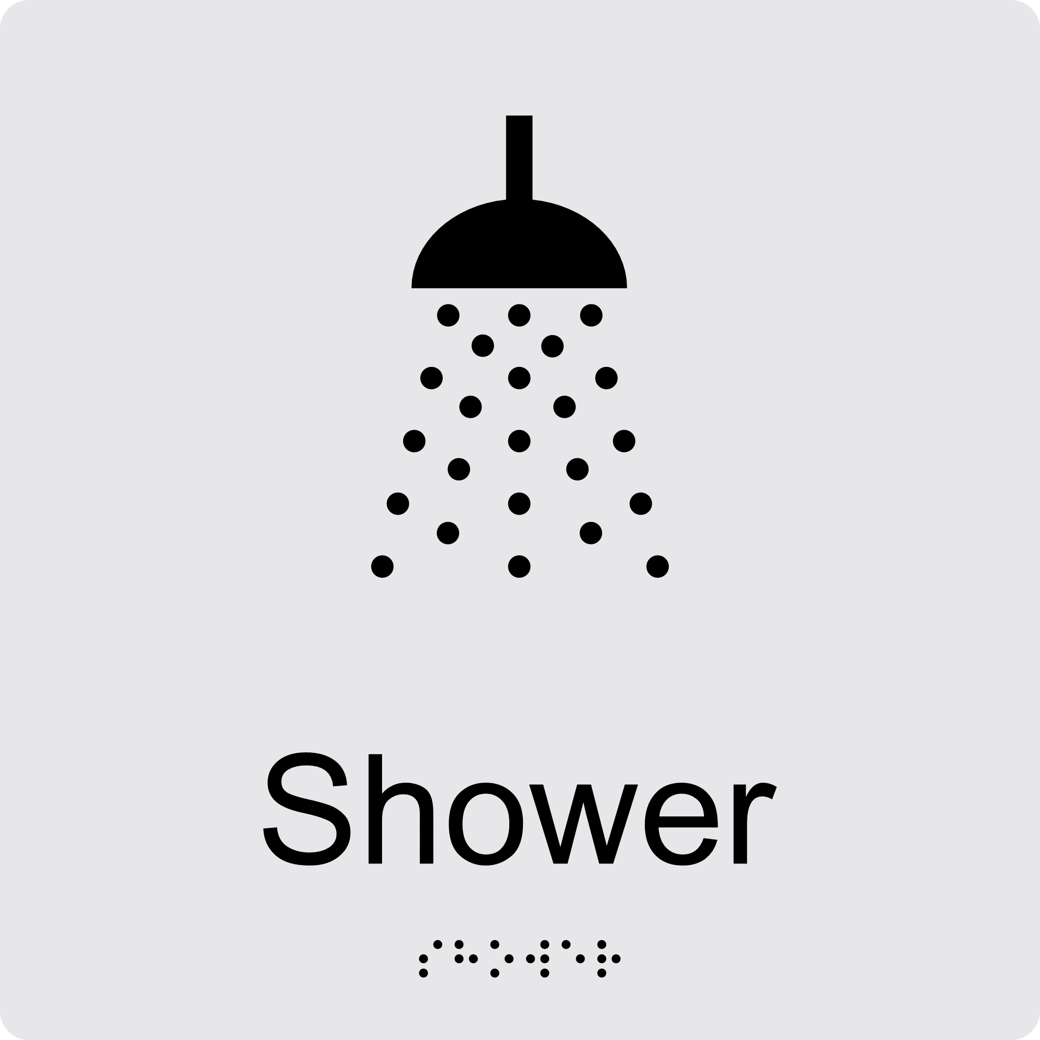 Shower BT07 Braille Sign