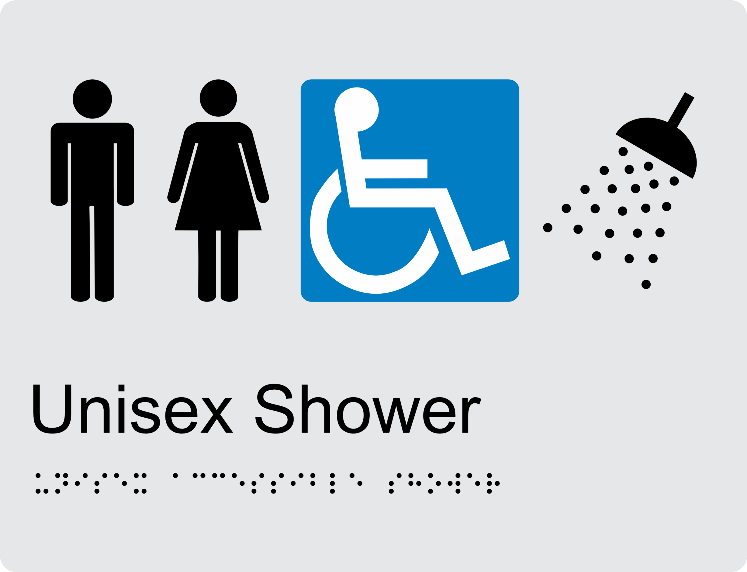 Unisex Disabled Shower BT09 Braille Sign