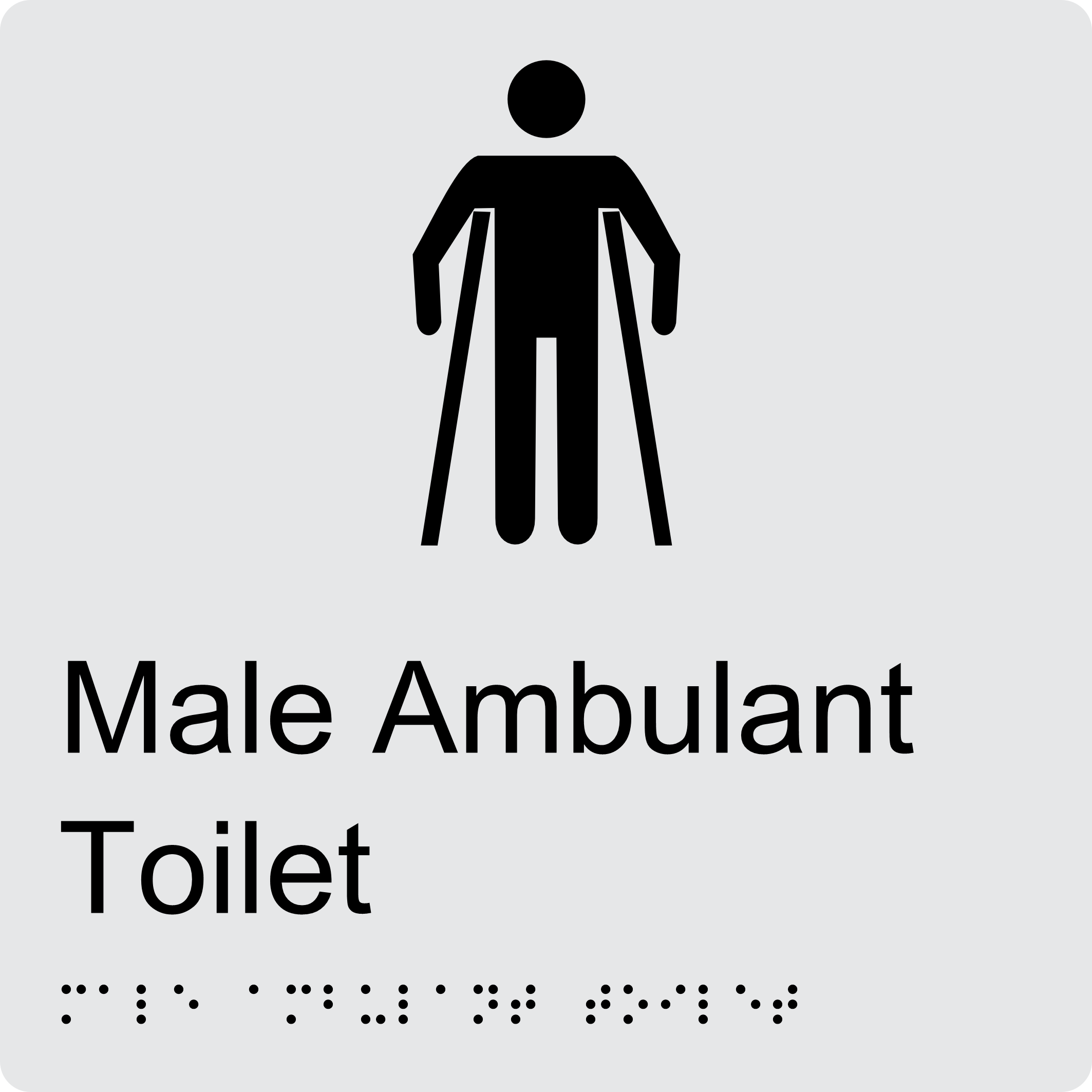 Male Ambulant Toilet BT16 Braille Sign