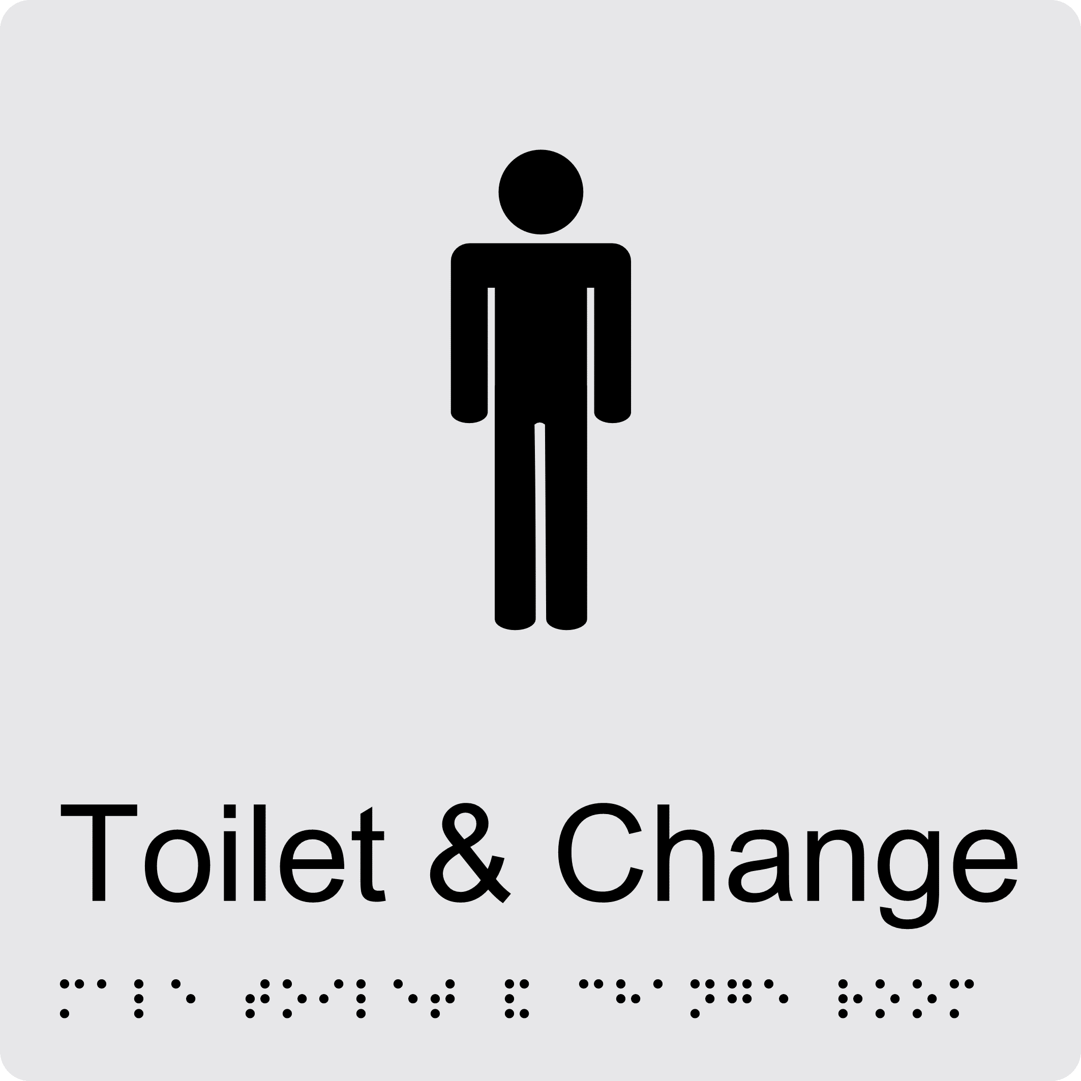 Male Toilet and Change Room BT22 Braille Sign