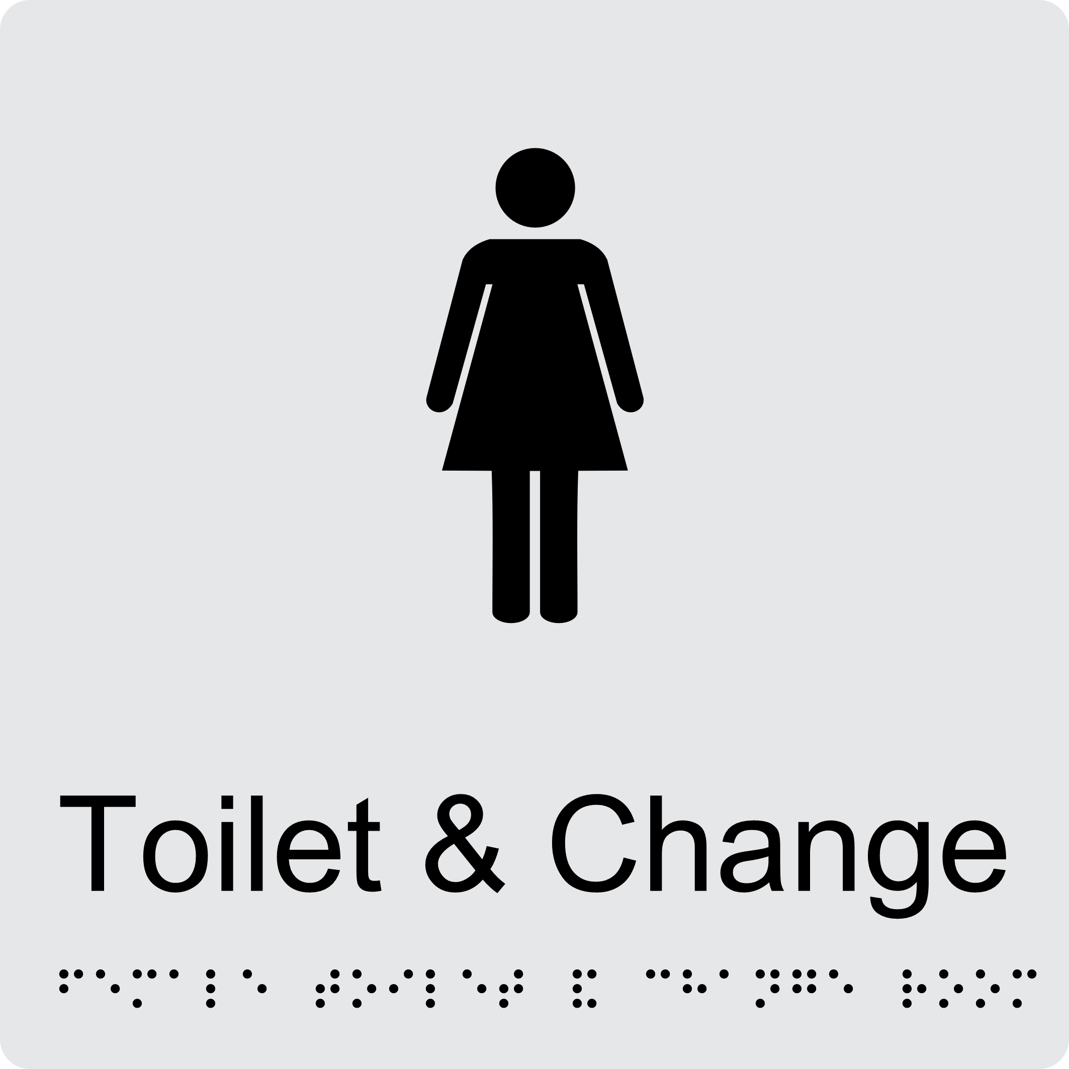 Female Toilet and Change Room BT23 Braille Sign
