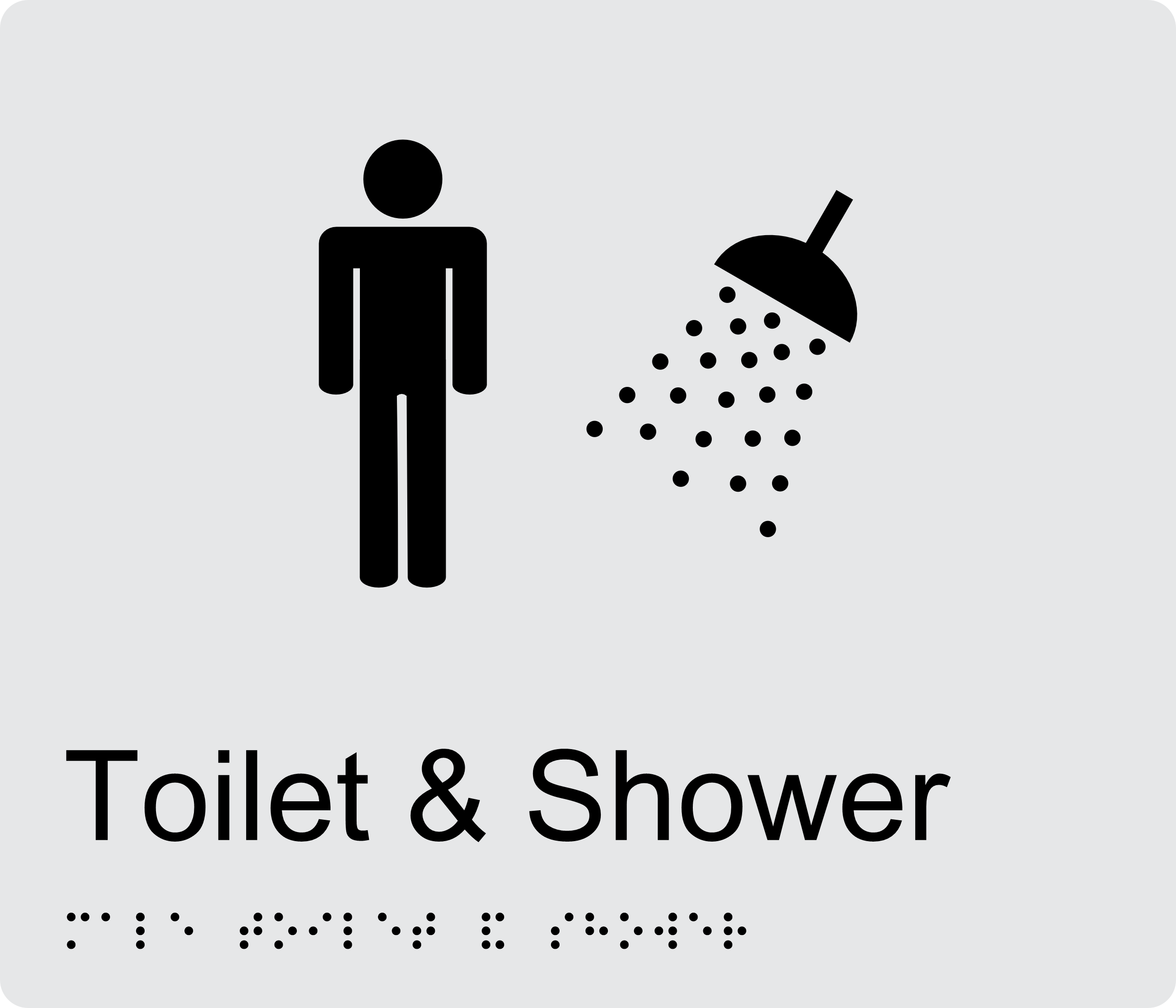 Male Toilet and Shower BT24 Braille Sign