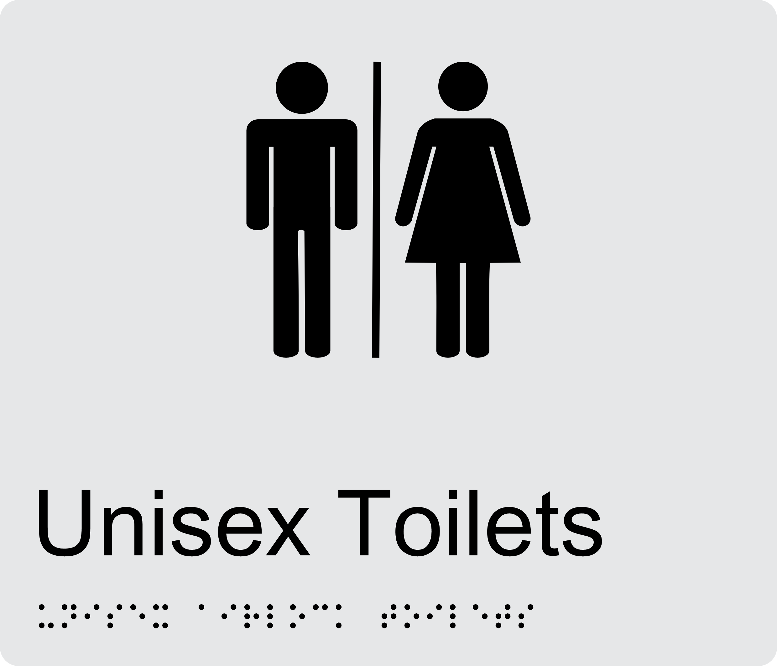 Unisex Air Lock Toilet BT30 Braille Sign