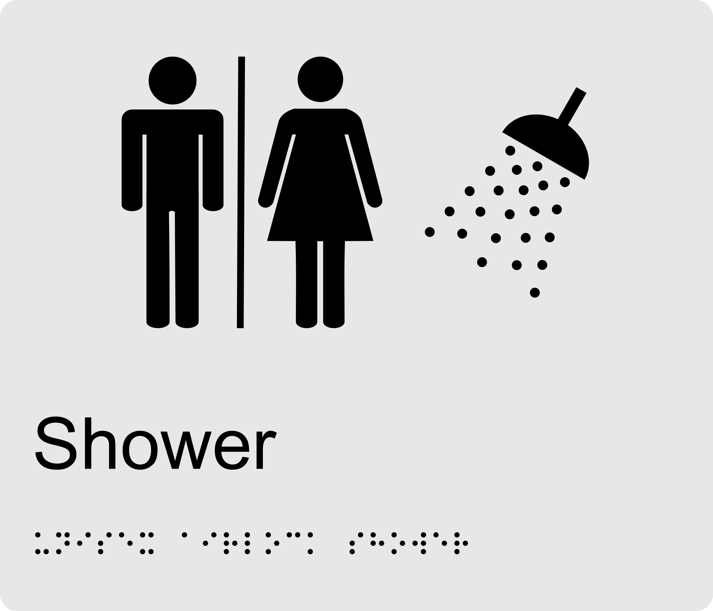 Unisex Air Lock Shower BT31 Braille Sign