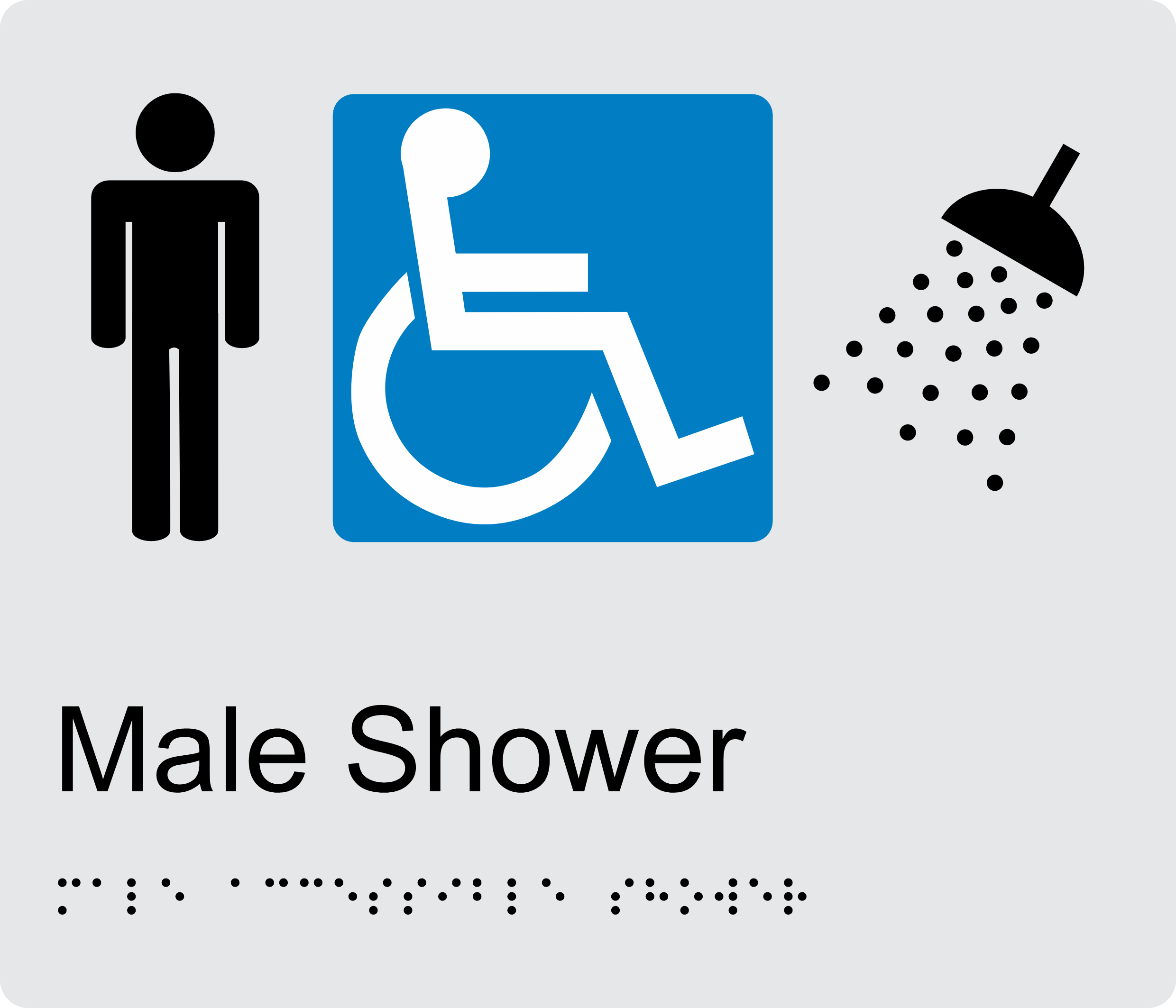 Male Accessible Shower BT32 Braille Sign