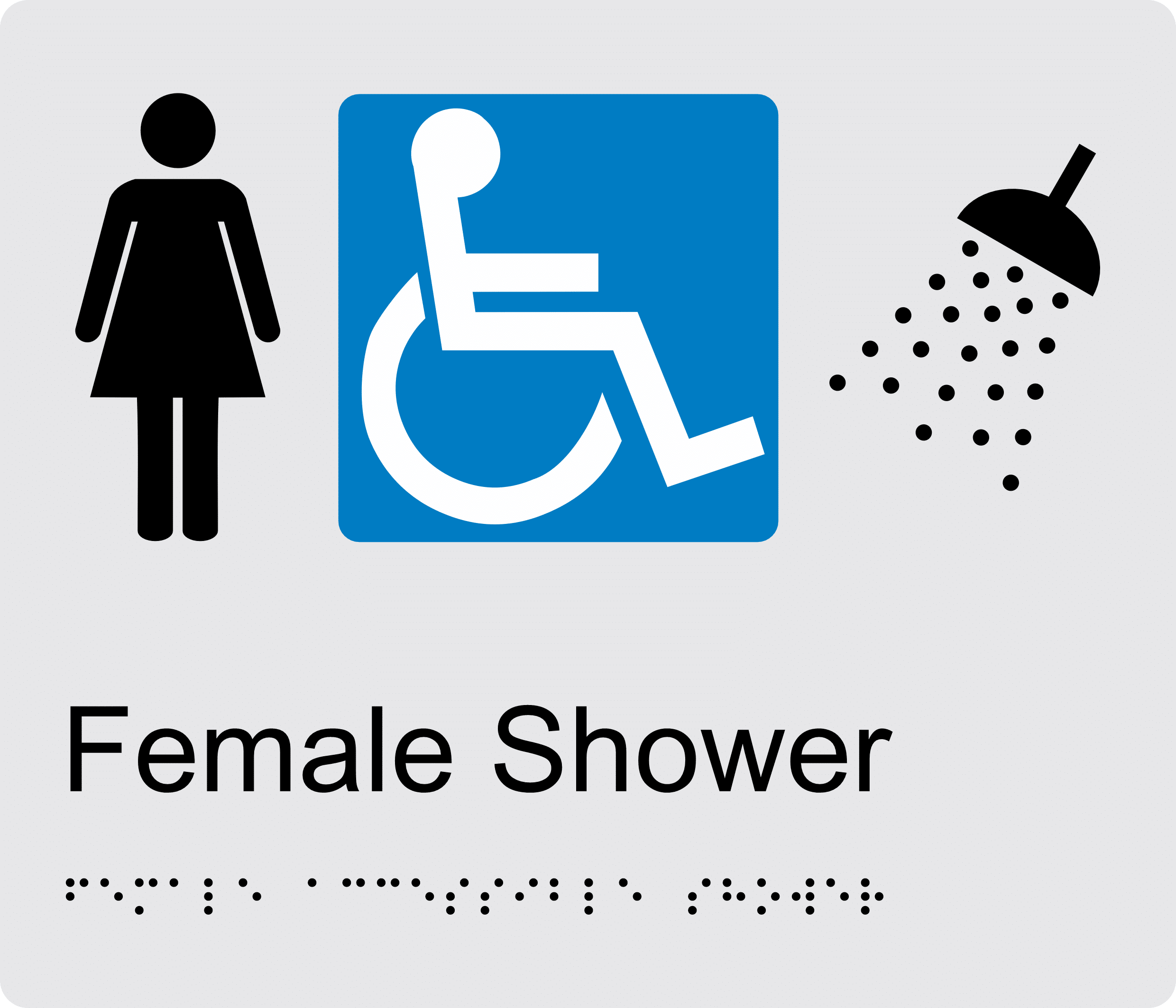 Female Accessible Shower BT33 Braille Sign