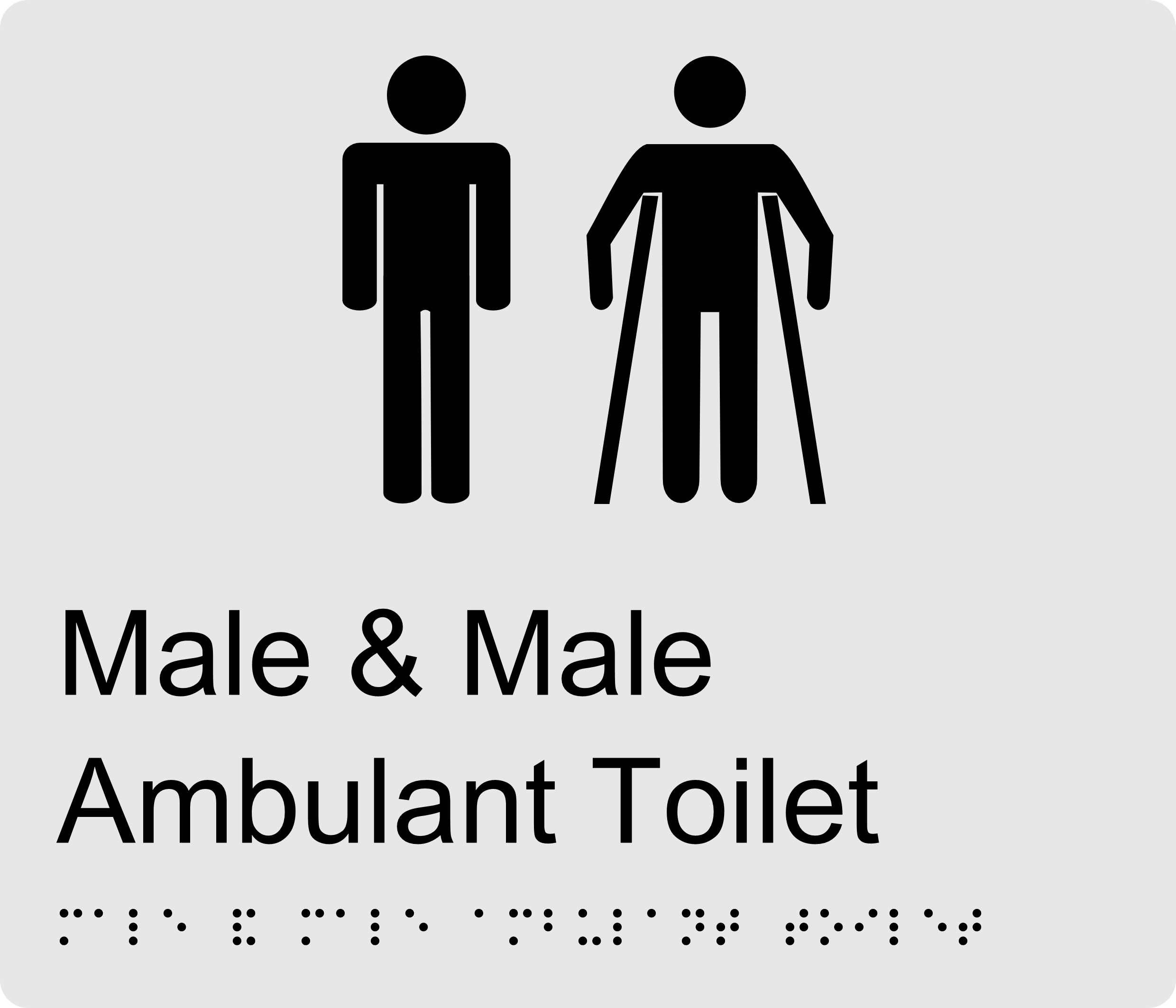 Male and Male Ambulant Toilet Braille Sign BT36