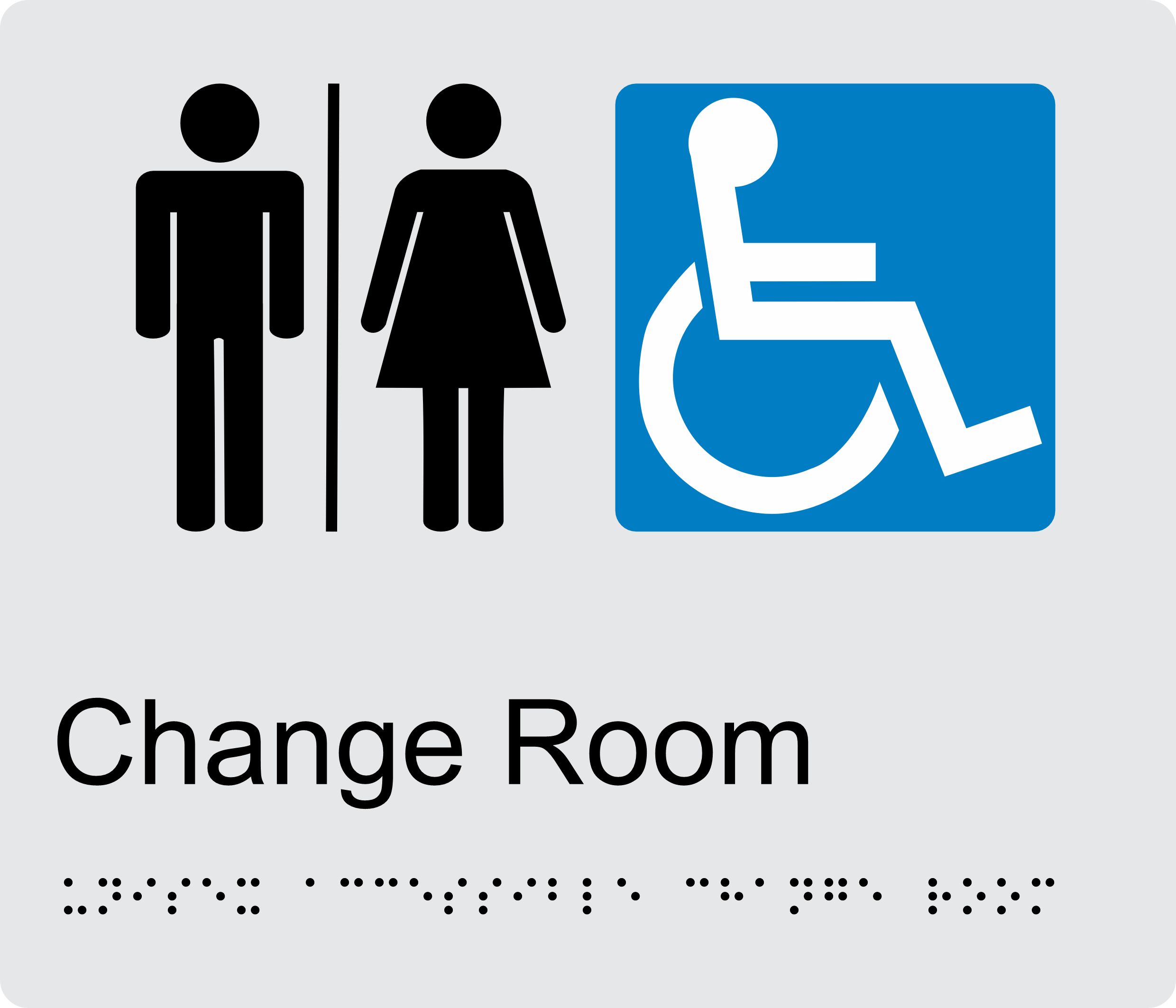 Unisex Accessible Change Room Braille Sign BT39