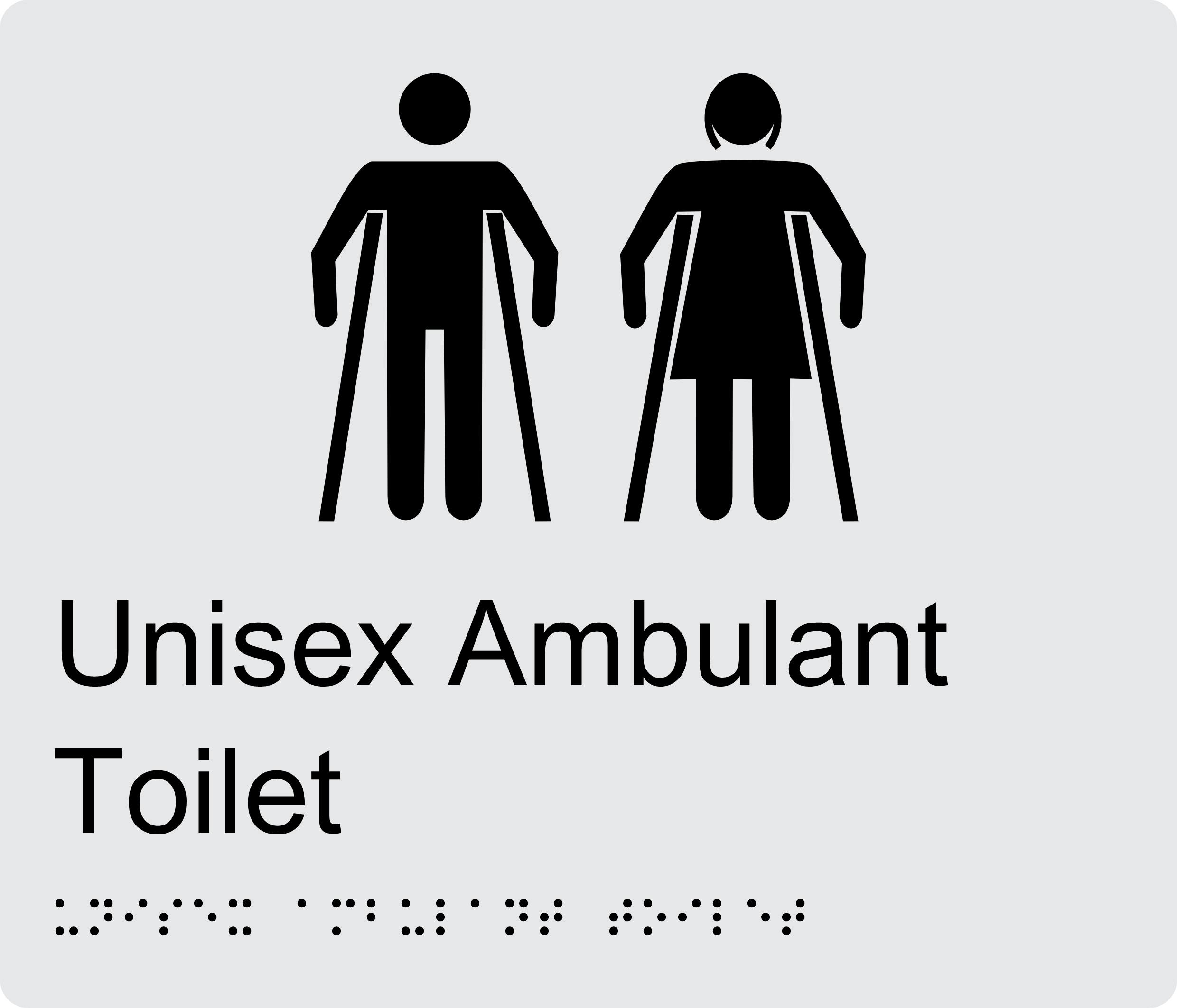 Unisex Ambulant Toilet Braille Sign BT40