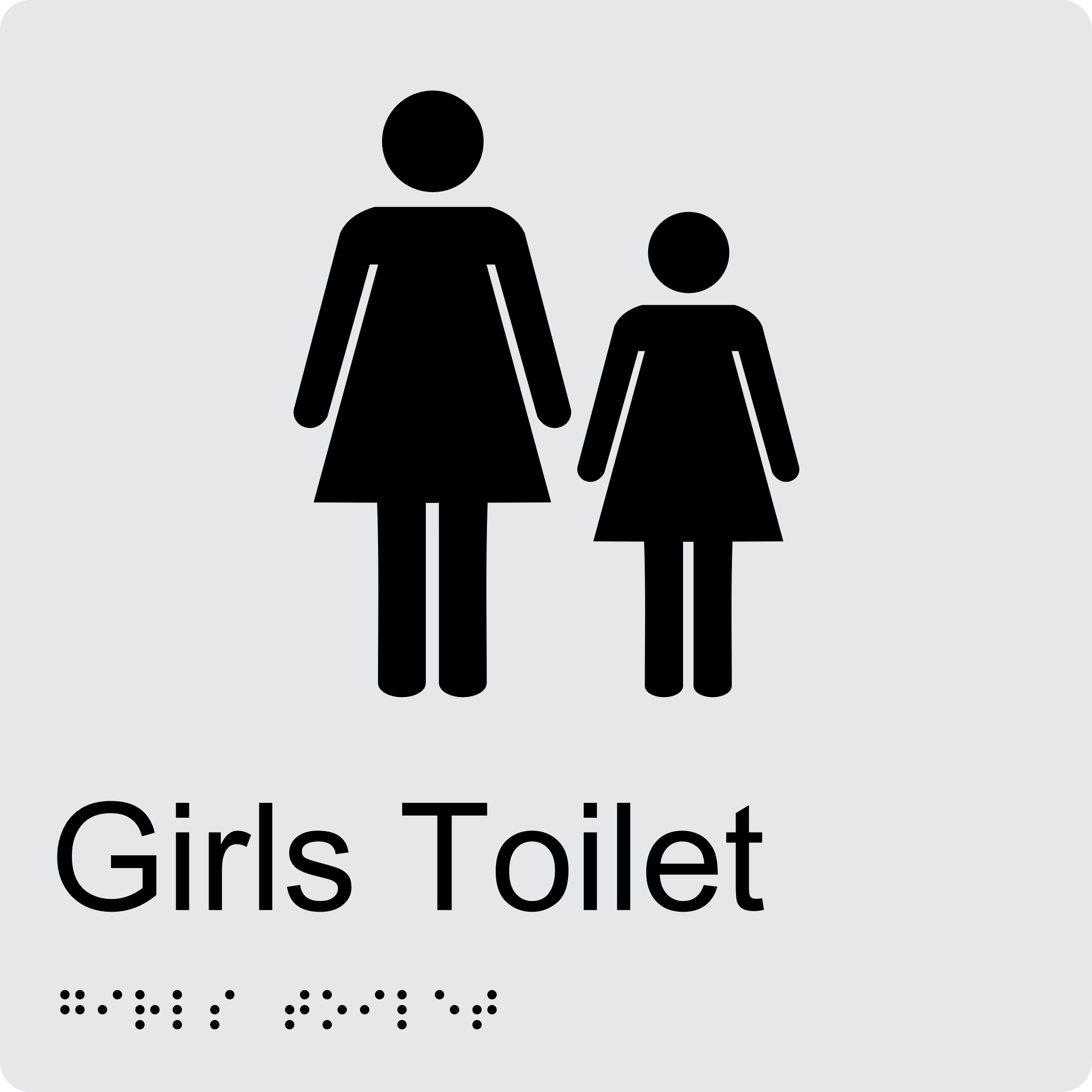 Girls Toilet Braille Sign BT54