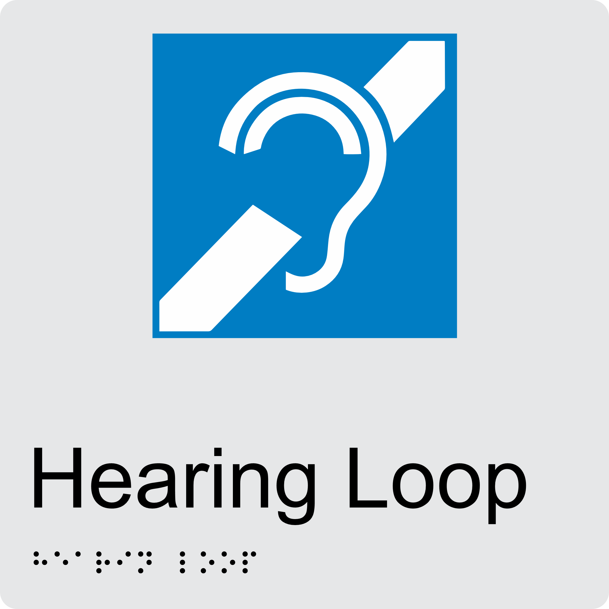 Hearing Loop Braille Sign BT56