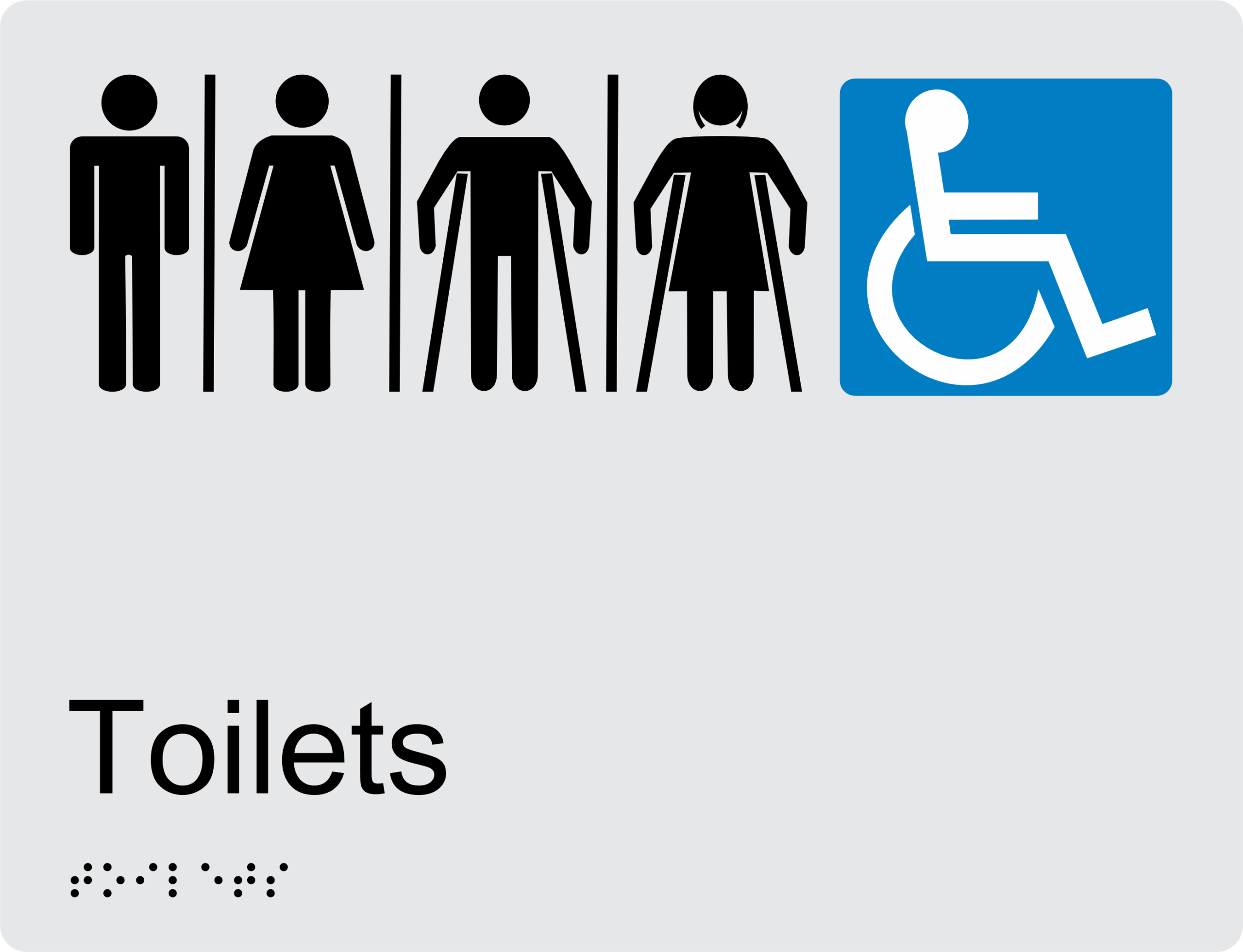 Air Lock Male Female Ambulant & Accessible Toilet Braille Sign BT61